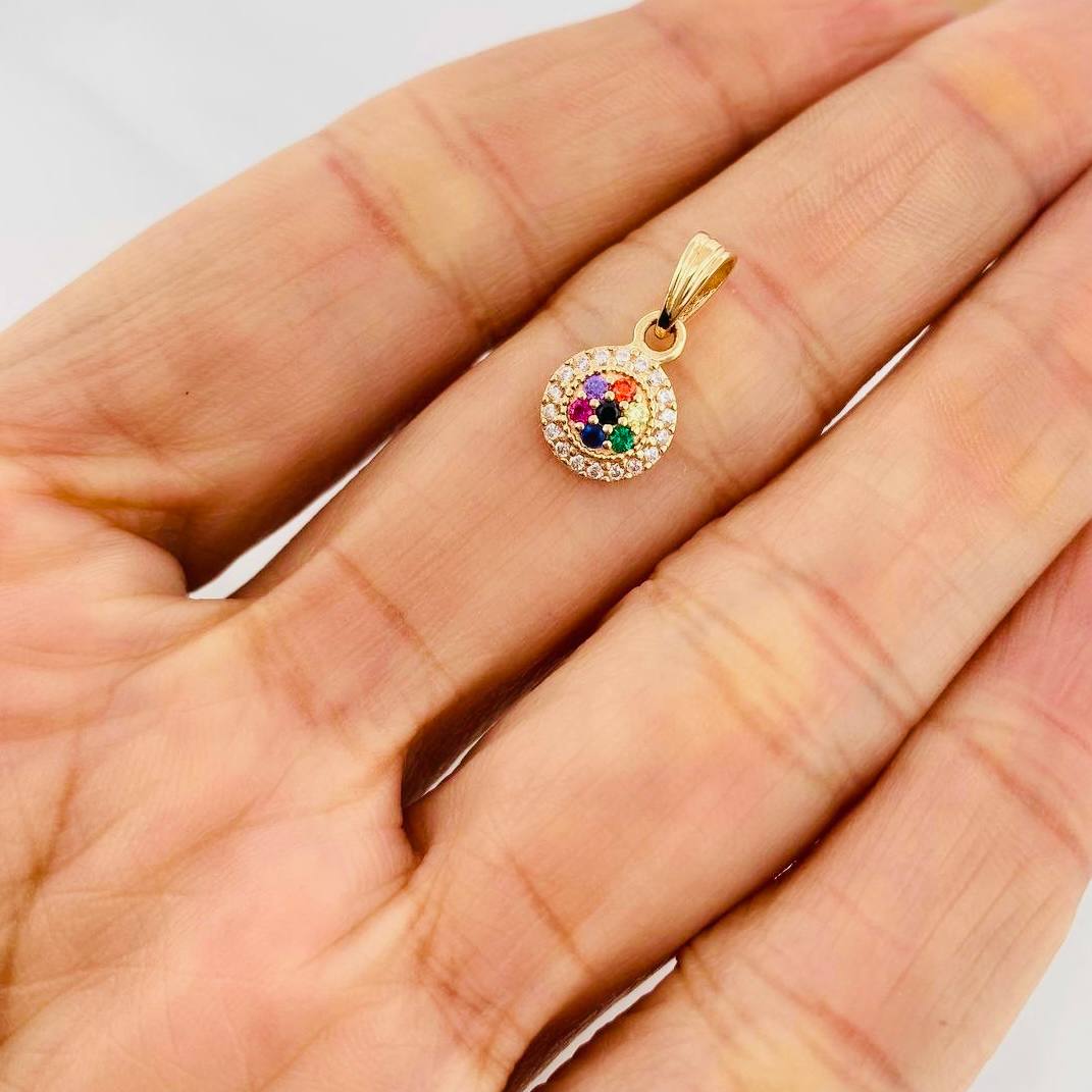 Dije Halo Tupido 0.95g / 1.5cm Oro Amarillo 18K