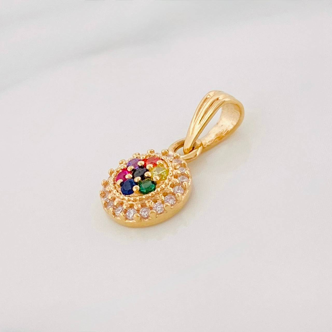 Dije Halo Tupido 0.95g / 1.5cm Oro Amarillo 18K