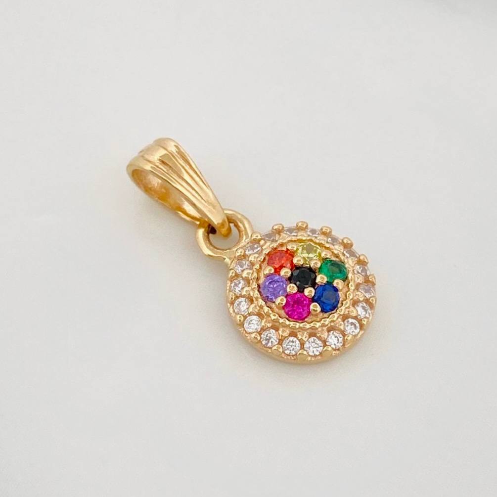 Dije Halo Tupido 0.95g / 1.5cm Oro Amarillo 18K
