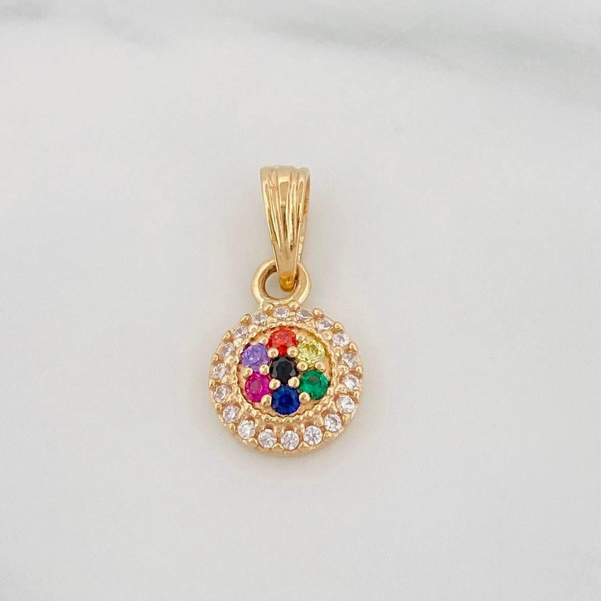 Dije Halo Tupido 0.95g / 1.5cm Oro Amarillo 18K