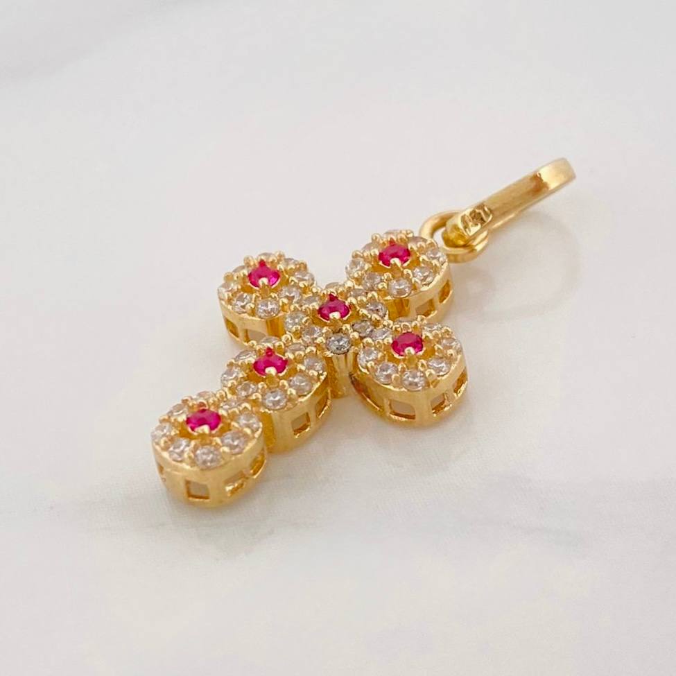 Dije Cruz Tupida 1.85g / 2.3cm Oro Amarillo 18K