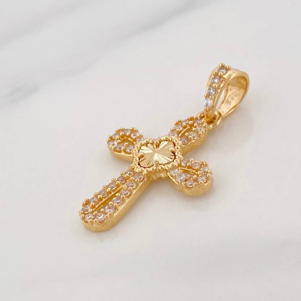 Dije Cruz Trebol 1.35g / 2cm Oro Amarillo 18K