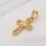 Dije Cruz Trebol 1.35g / 2cm Oro Amarillo 18K