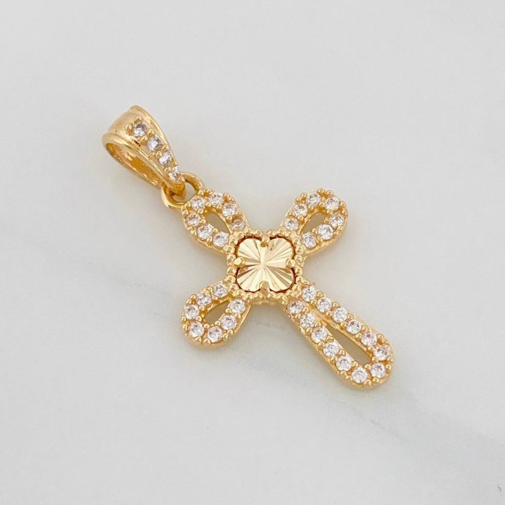 Dije Cruz Trebol 1.35g / 2cm Oro Amarillo 18K