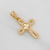 Dije Cruz Trebol 1.35g / 2cm Oro Amarillo 18K