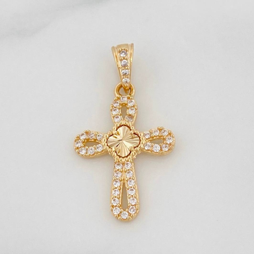 Dije Cruz Trebol 1.35g / 2cm Oro Amarillo 18K