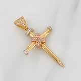 Dije Cruz Clavo 3.6g / 4cm Tres Oros 18K