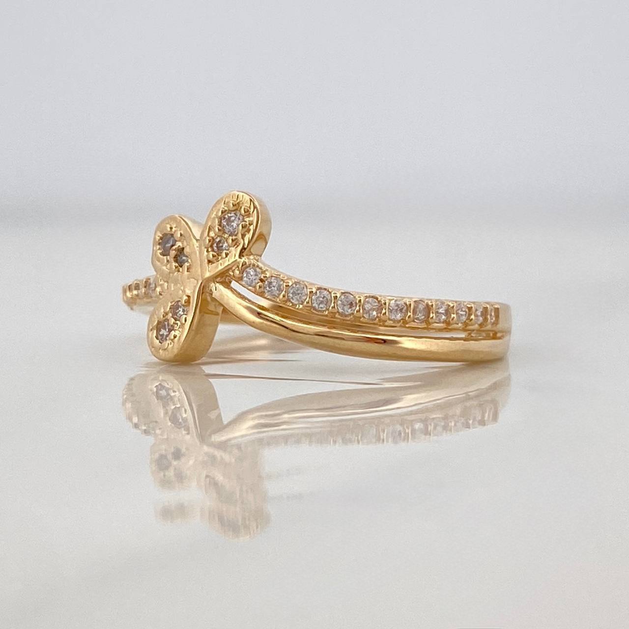 Anillo Flor Churumbela 2.3g / T6 3/4 Oro Amarillo 18K