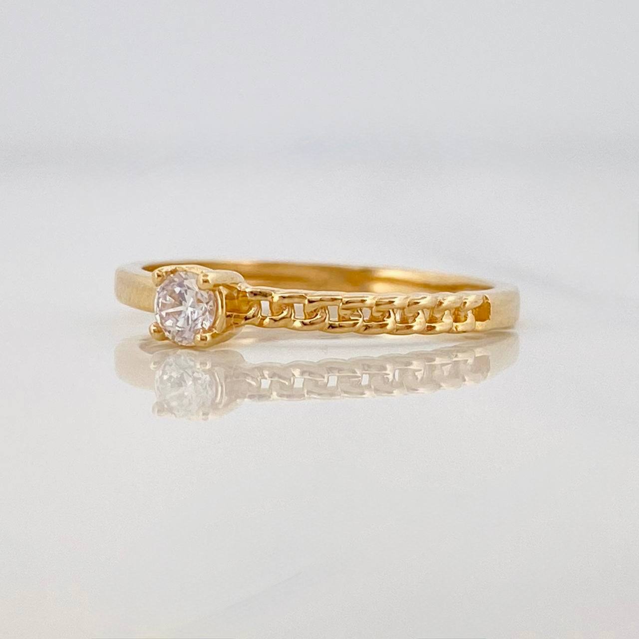 Anillo Solitario Cubano 1.5g / T7 1/4 Oro Amarillo 18K