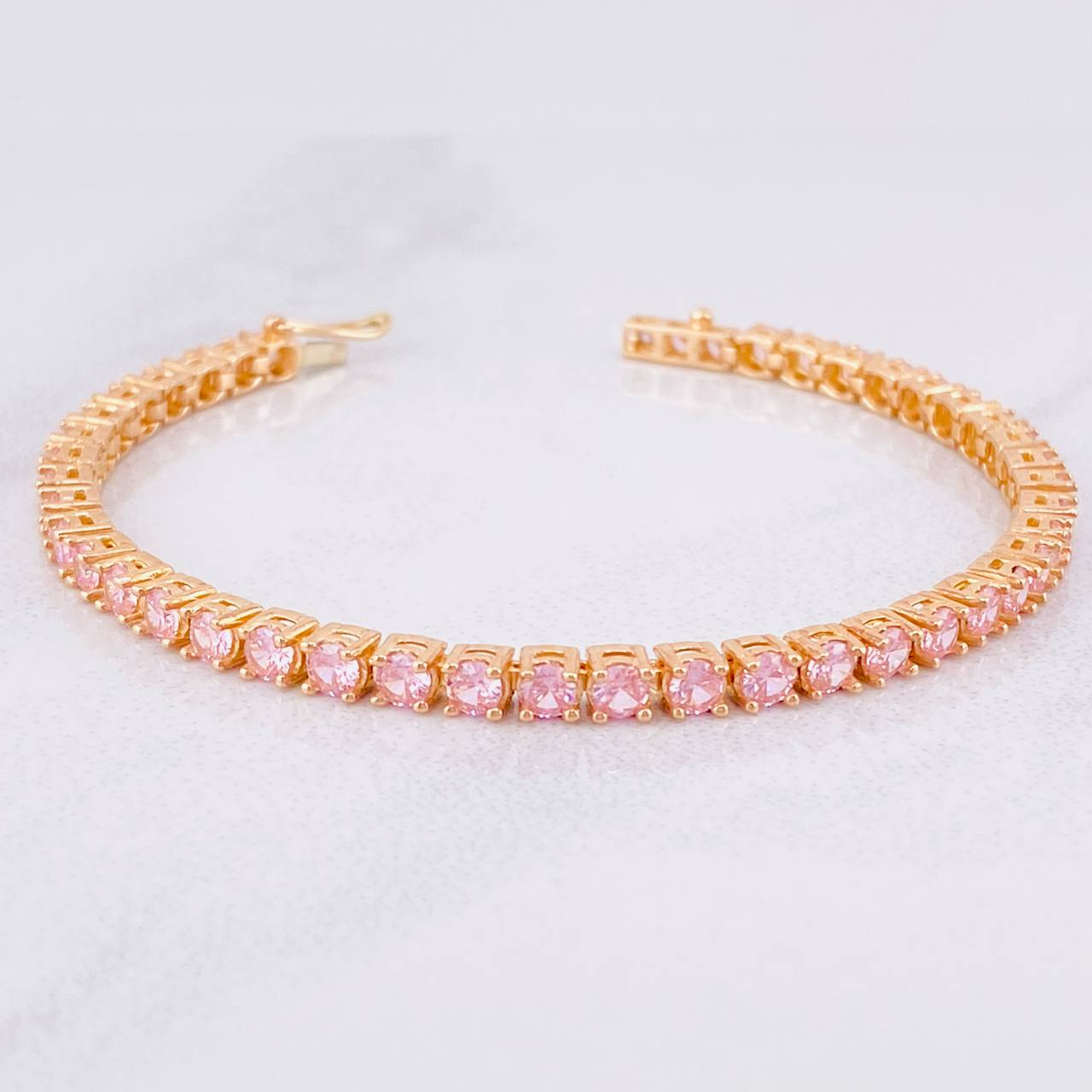 Pulso Tenis 11g / 16.4cm / 3.3mm Oro Rosa 18K