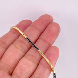 Pulso Tenis Lineal 5.9g / 20.2cm / 1.95mm Dos Oros Amarillo Blanco 18K