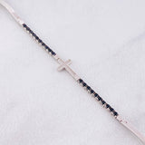 Pulso Tenis Lineal Cruz 5.85g / 20.4cm / 1.95mm Oro Blanco 18K
