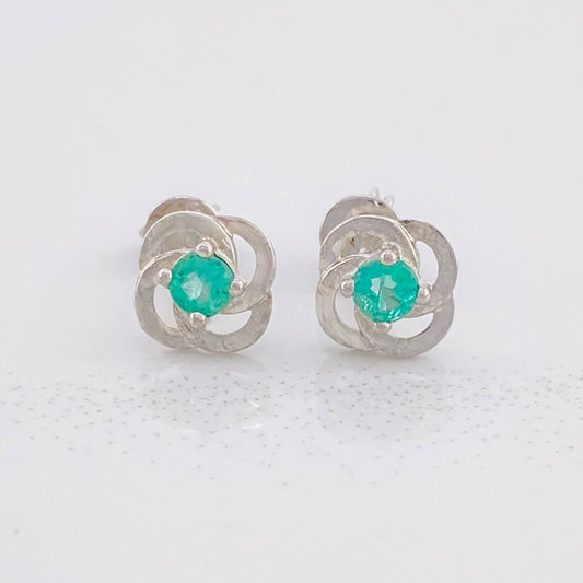 Topos Floreados Esmeralda 40pts 1.15g / 7.2mm Plata 950