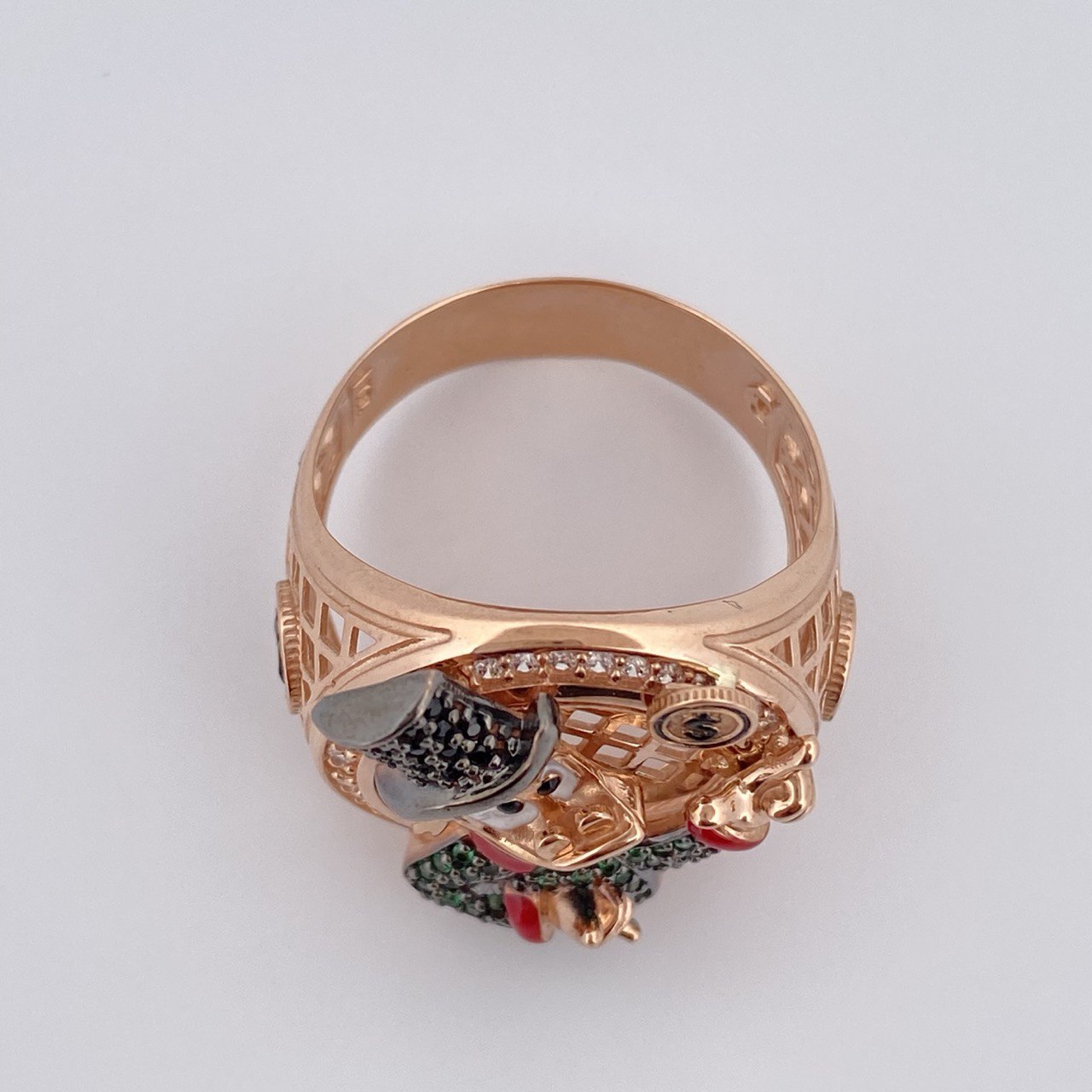 Anillo Pato Millonario Inspirado 11.6gr / T10 3/4 / Oro 18K &