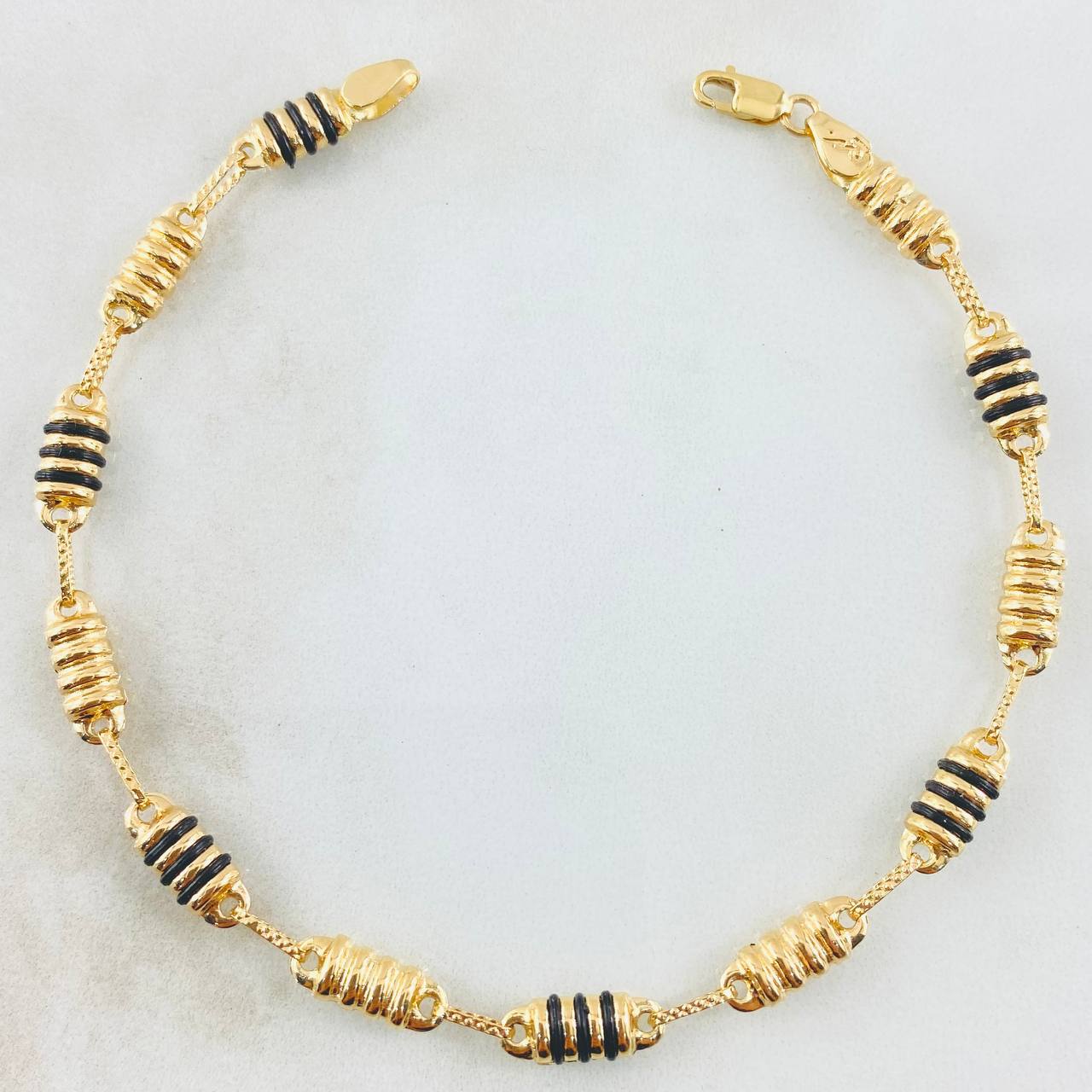 Pulso Rustico Cilindro Rayado 4.85gr / 21.5cm / Oro Amarillo 18K *