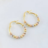 Candongas Bolas Diamantadas 1.8 g / 2 cm Tres Oros 18K