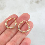 Candongas Bolas Diamantadas 1.8 g / 2 cm Tres Oros 18K