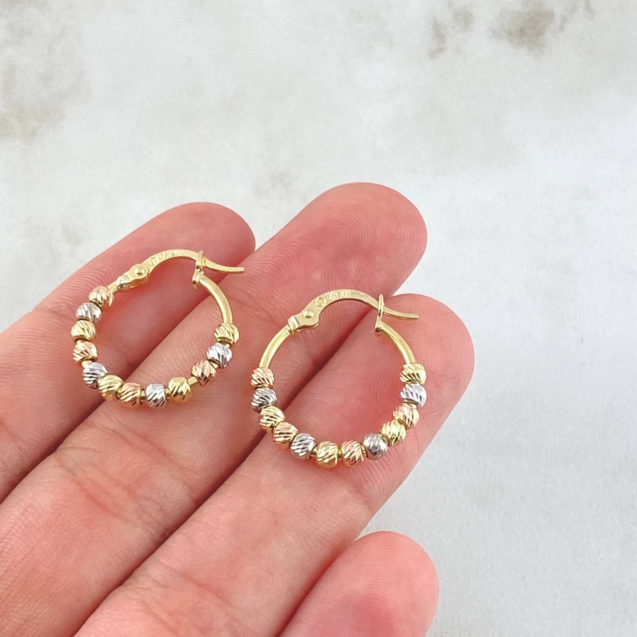 Candongas Bolas 1.8gr / 2cm / Tres Oros 18K