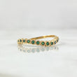 Anillo Circulos Ondulados 1.8gr / T7 1/4 / Circones Verdes Oro Amarillo