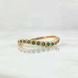 Anillo Circulos Ondulados 1.8gr / T7 1/4 / Circones Verdes Oro Amarillo