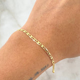 Pulso Plano 1.4gr / 20cm / 2.5mm Liso Oro Amarillo +3 18K *