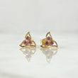 Topos Flor de Ninfa 1.25gr / 7.6mm Broche Mariposa Circones Lilas Oro Amarillo 18K ©