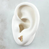Topos Flor de Ninfa 1.25gr / 7.6mm Broche Mariposa Circones Lilas Oro Amarillo 18K ©