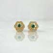 Topos Flor Circular 1.75gr / 6.7mm Broche Mariposa Circones Blancos Verde Oro Amarillo 18K ©