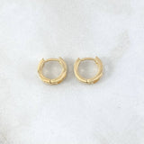 Candongas Carril Basteado Segmentado 1.9gr / 1cm / Circones Blancos Oro Amarillo 18K ©