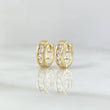 Candongas Carril Basteado Segmentado 1.9gr / 1cm / Circones Blancos Oro Amarillo 18K ©