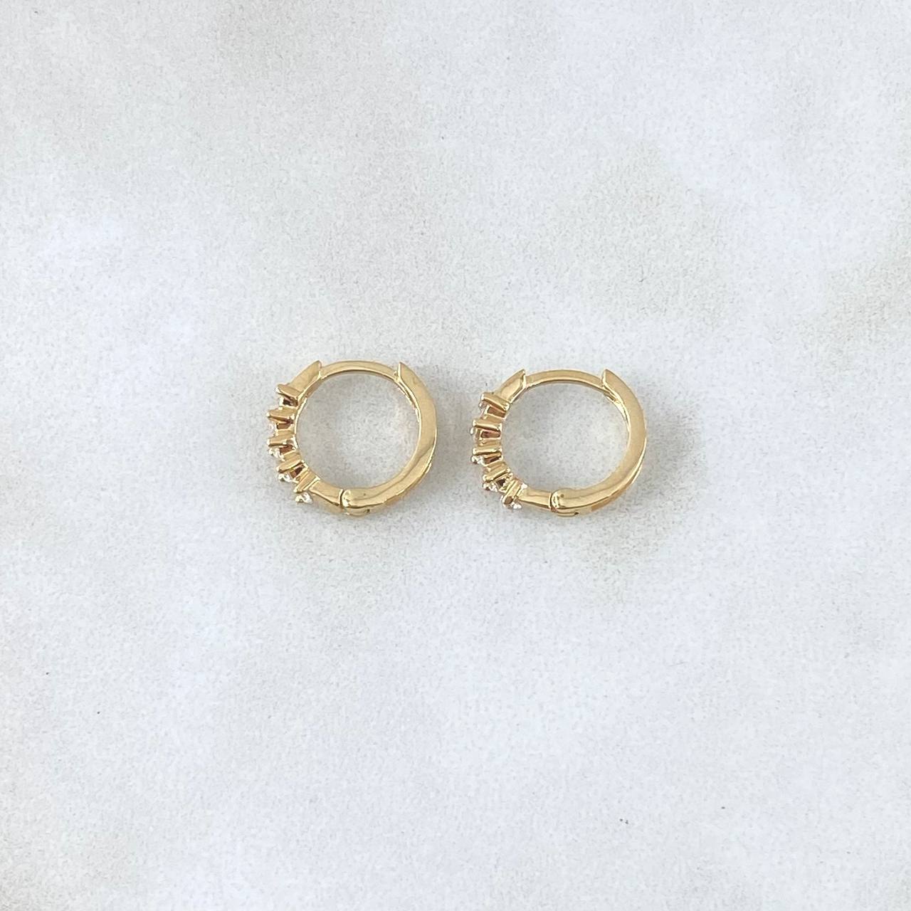 Candongas Doble Carril Basteado 1.45gr / 1.1cm / Nac.Esp. Oro 18K *