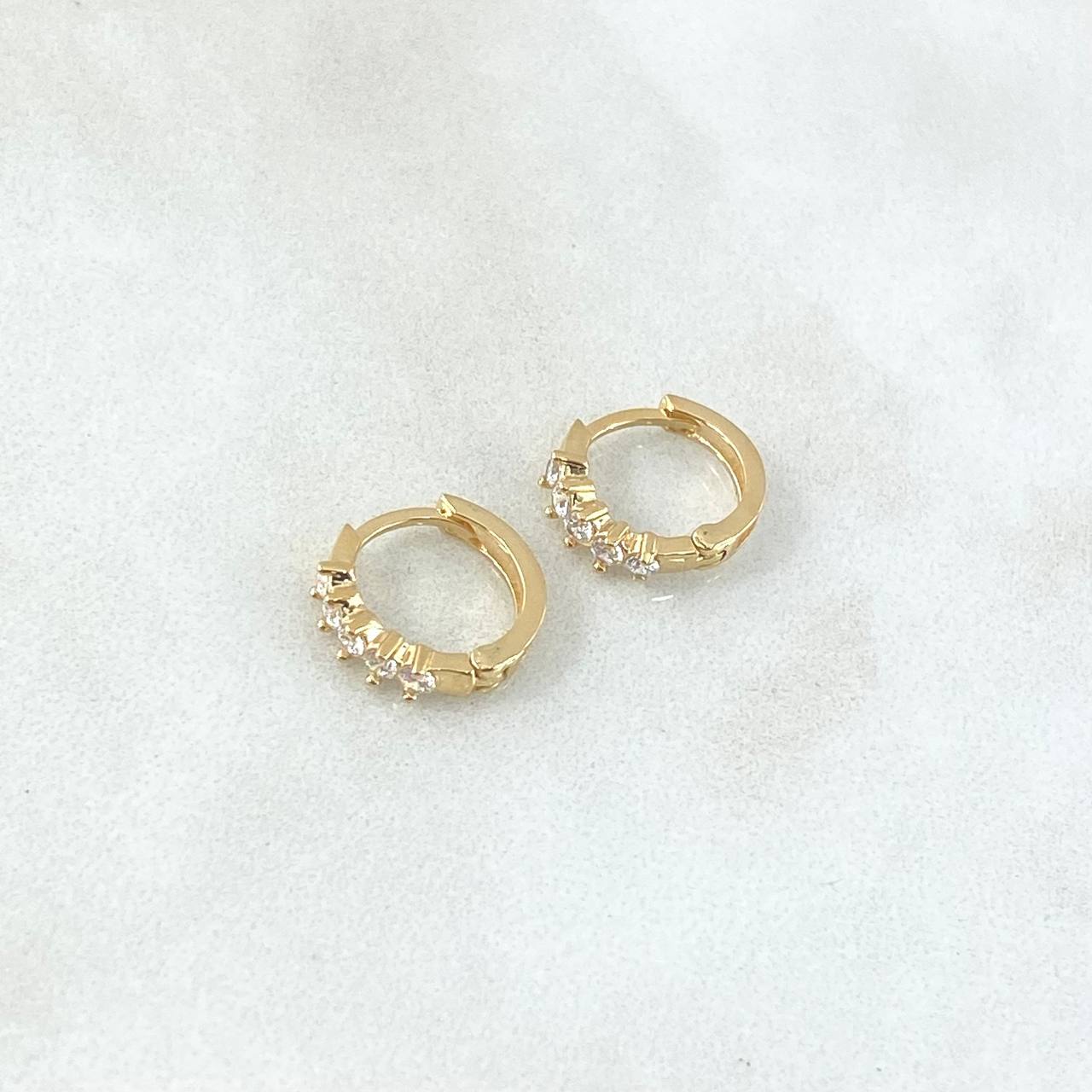 Candongas Doble Carril Basteado 1.45gr / 1.1cm / Nac.Esp. Oro 18K *