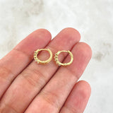 Candongas Doble Carril Basteado 1.45gr / 1.1cm / Nac.Esp. Oro 18K *
