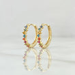 Candongas Carril Basteado Liso 2.7gr / 1.5cm / Circones Multicolor Oro Amarillo 18K ©