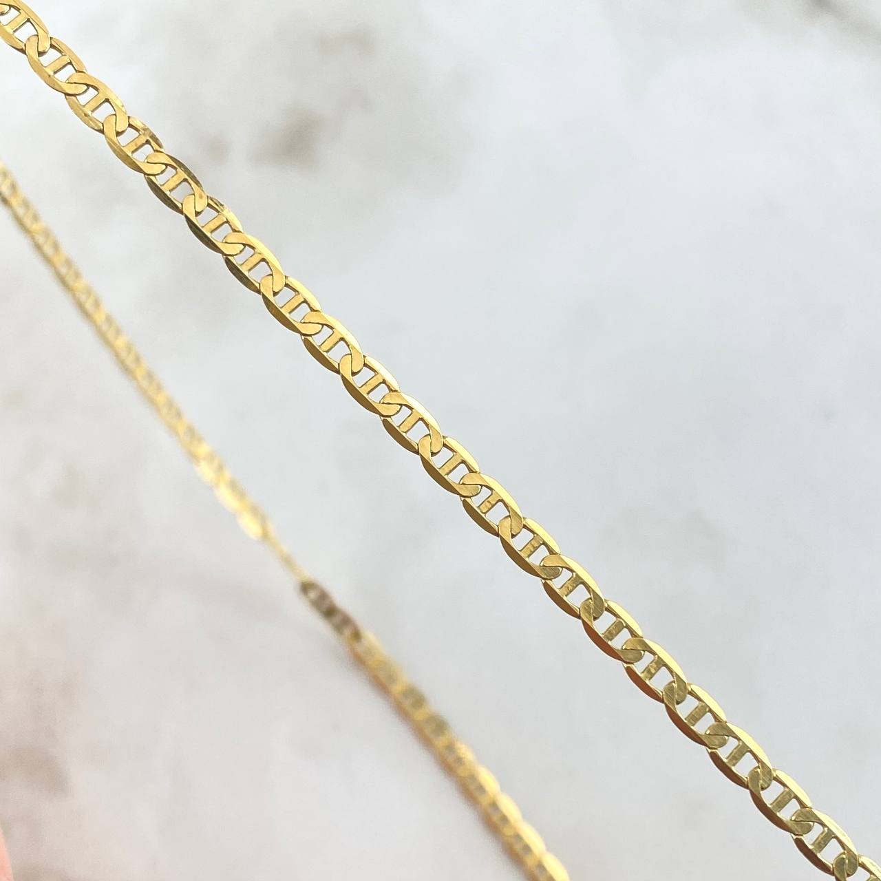 Cadena Escalera 6.3gr / 50cm / 2.7mm Lisa Oro Amarillo +3 18K *