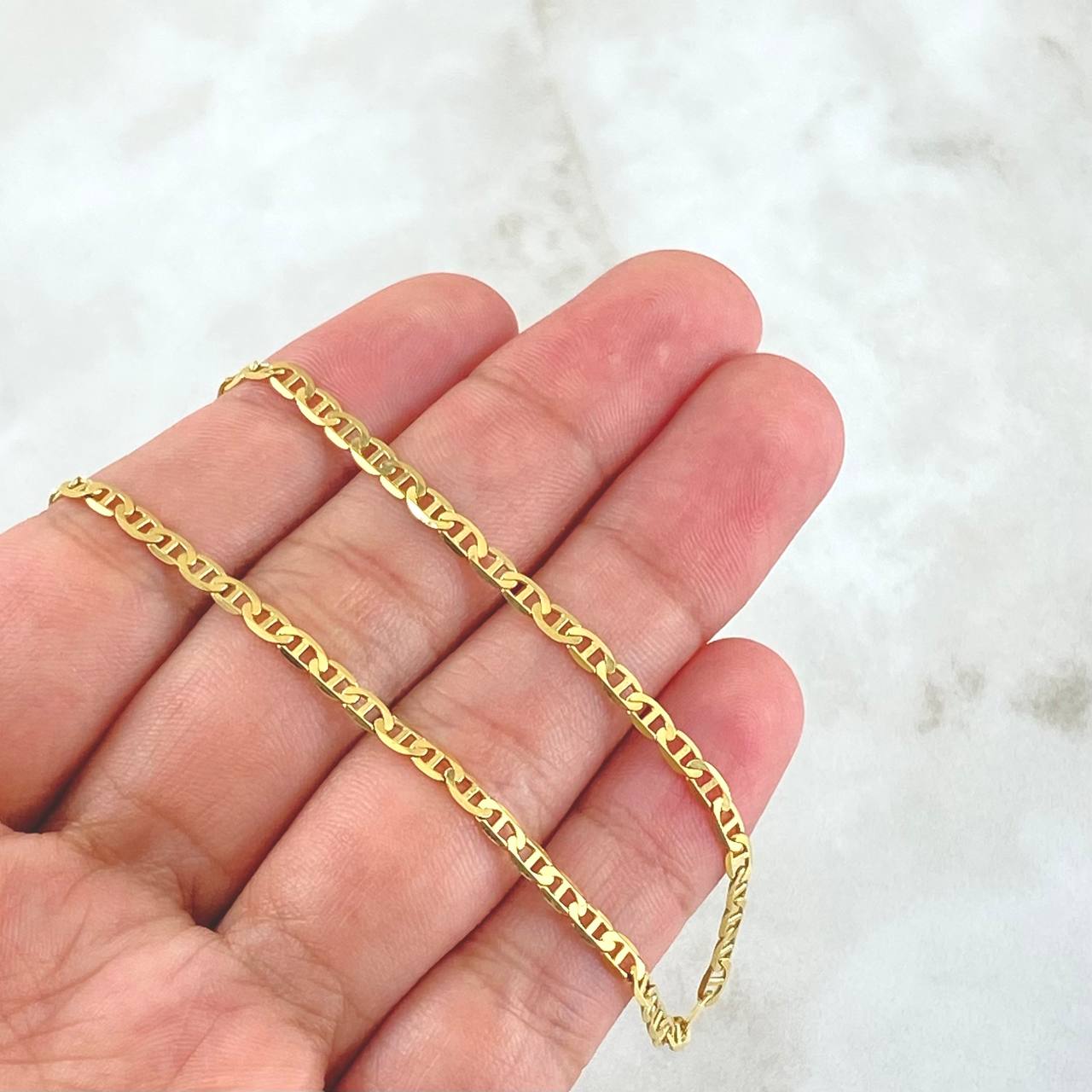 Cadena Escalera 6.3gr / 50cm / 2.7mm Lisa Oro Amarillo +3 18K *