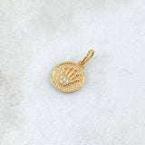 Dije Medalla Corona RX 0.85gr / 1.8cm / Punteada Oro Amarillo 18K ©