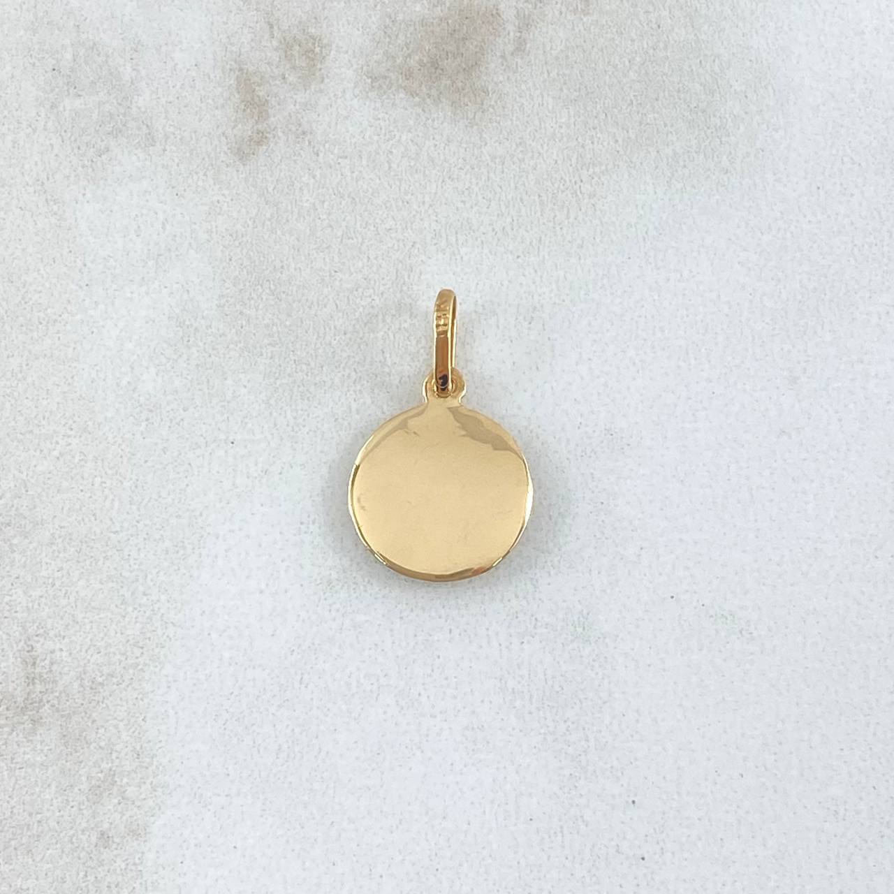 Dije Medalla Corona RX 0.85gr / 1.8cm / Punteada Oro Amarillo 18K ©