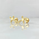 Topos Cruz Espada 1.35gr / 1.3cm / Circones Blancos Oro Amarillo 18K ©