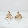 Topos Flor de Ninfa 1.3gr / 7.6mm Broche Mariposa Circones Blancos Oro Amarillo 18K ©