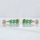 Topos Trigal Colgante 2.25gr / 2cm / Broche Mariposa Circones Verdes Blanco Oro Amarillo 18K ©
