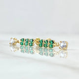 Topos Trigal Colgante 2.25gr / 2cm / Broche Mariposa Circones Verdes Blanco Oro Amarillo 18K ©