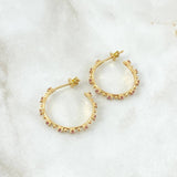 Topos Burbuja Intersecta 4.65gr / 2.6cm / Broche Mariposa Circones Lilas Oro Amarillo 18K ©