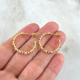 Topos Burbuja Intersecta 4.65gr / 2.6cm / Broche Mariposa Circones Lilas Oro Amarillo 18K ©