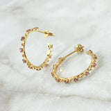 Topos Burbuja Intersecta 4.65gr / 2.6cm / Broche Mariposa Circones Lilas Oro Amarillo 18K ©