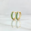 Candongas Doble Carril 2.1gr / 1.2cm / Circones Verdes Oro Amarillo 18K ©