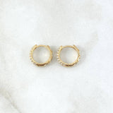 Candongas Doble Carril 2.1gr / 1.2cm / Circones Blancos Oro Amarillo 18K ©