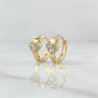 Candongas Corazón Tiny 1.8gr / 1.1cm / Circones Blancos Oro Amarillo 18K ©