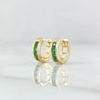 Candongas Carril Basteado Segmentado 1.8gr / 1cm / Circones Verdes Oro Amarillo 18K ©