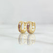 Candongas Carril Basteado Segmentado 1.95gr / 1cm / Circones Lilas Oro Amarillo 18K ©